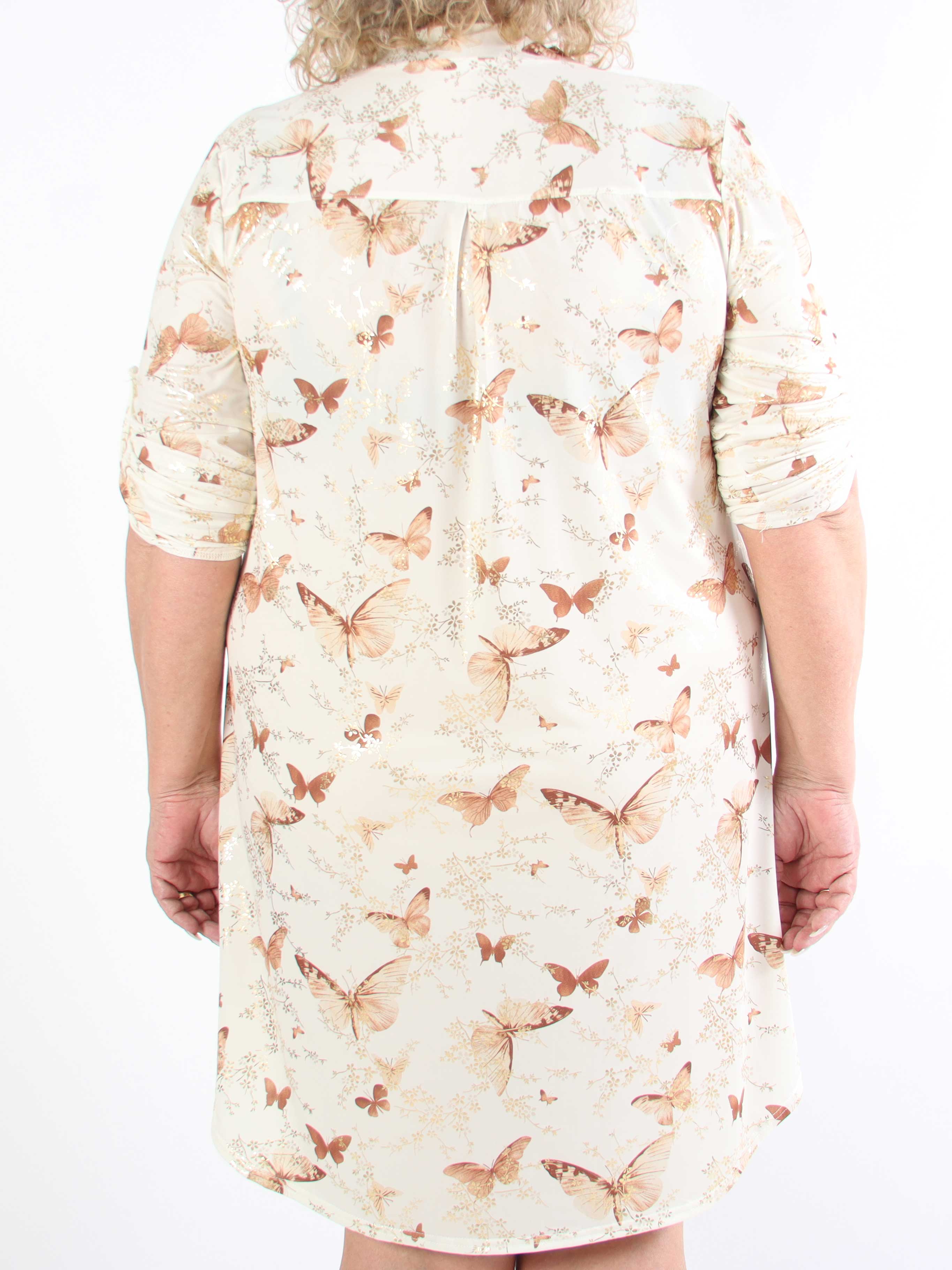 Ebba Butterfly - Elastisk plus size kjole med sommerfugle